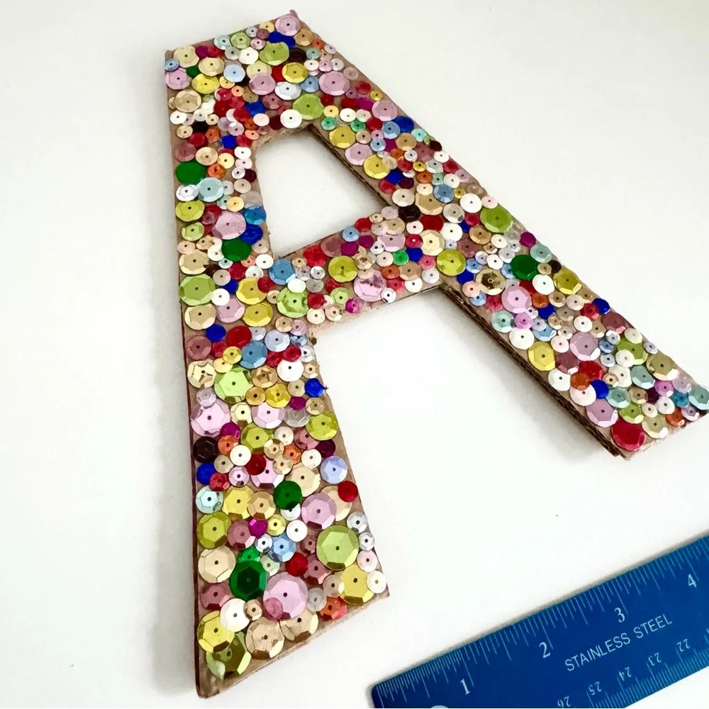 🎀 5/$25 Multicolor Sequin Letter 'A' Wall Art